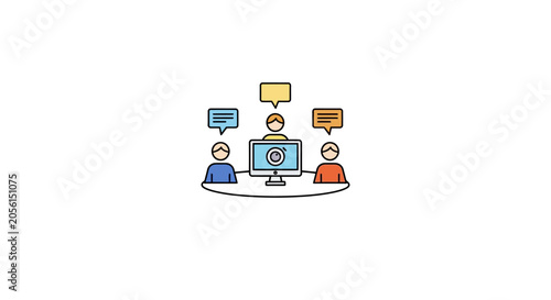 People sitting around a computer.