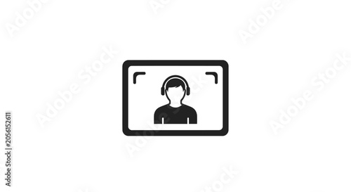 Person Wearing Headset on Screen.