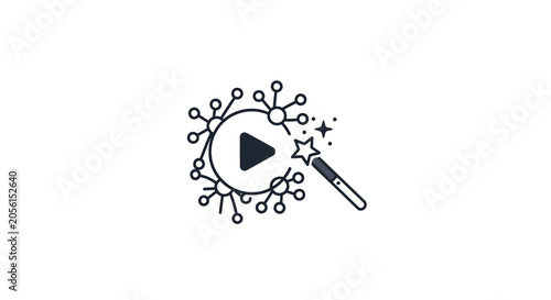 Play button virus media icon symbol.
