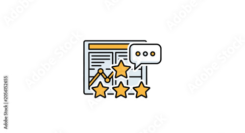 Rating feedback stars review icon.
