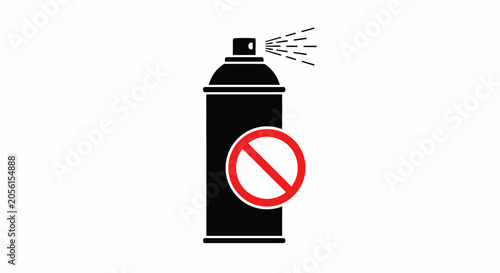 Schilderij op canvas Spray paint can displays a prohibition symbol to signify restricted areas or the prevention of vandalism in public and private spaces