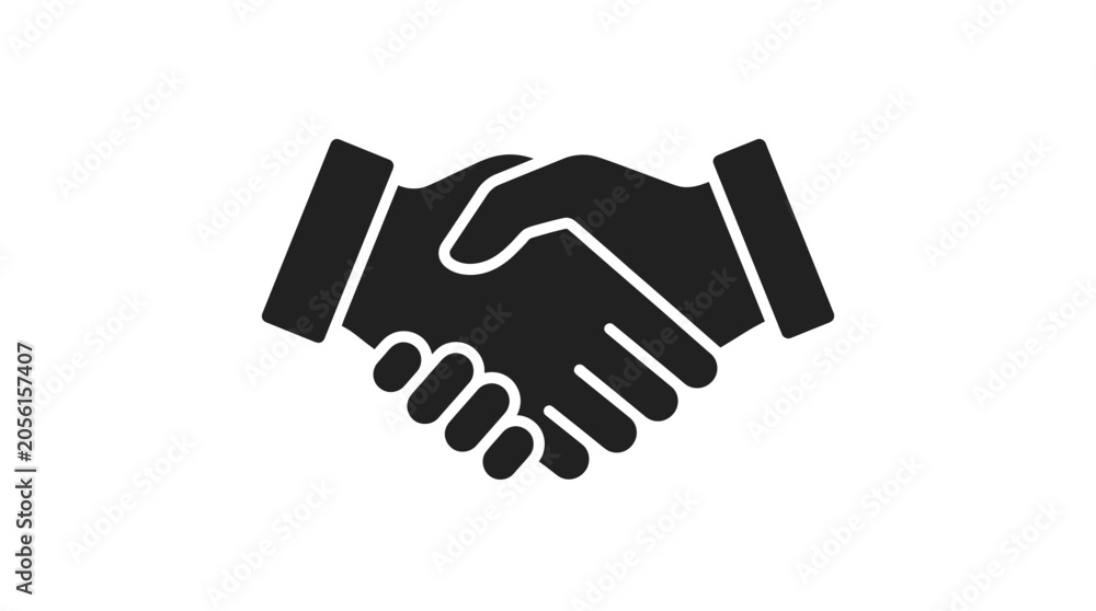 Obraz premium Handshake icon symbolizing agreement, partnership, and trust