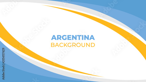 Cuadro en lienzo Abstract Argentina background vector with blue and yellow curved shapes, suitabl