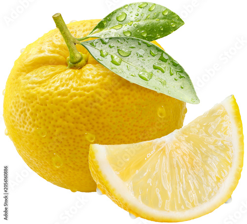 Kochi Yuzu orange isolated on white background With work path, Yellow Yuzu Orange fruit isolated on white background PNG File.