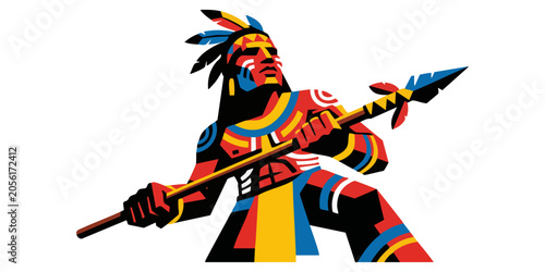 Cuadro en lienzo Tribal Guitar Player Character Vector Art, isolated, transparent, png, suitable