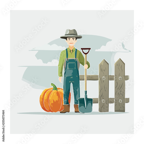 Construction worker with safety gear and tools