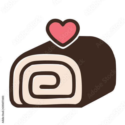 Flat design heart icon with envelope