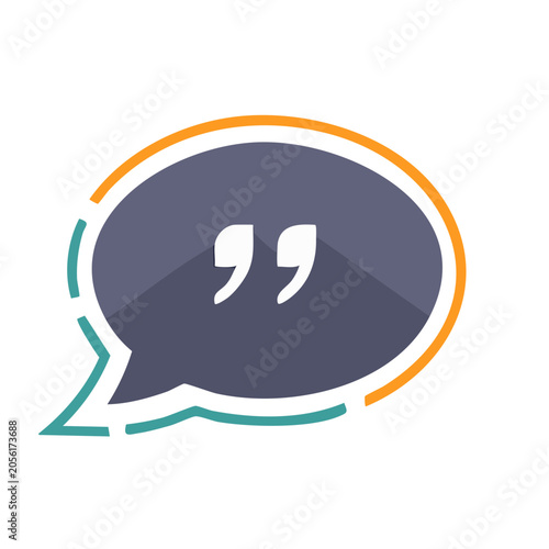 Flat design speech bubble with number 99