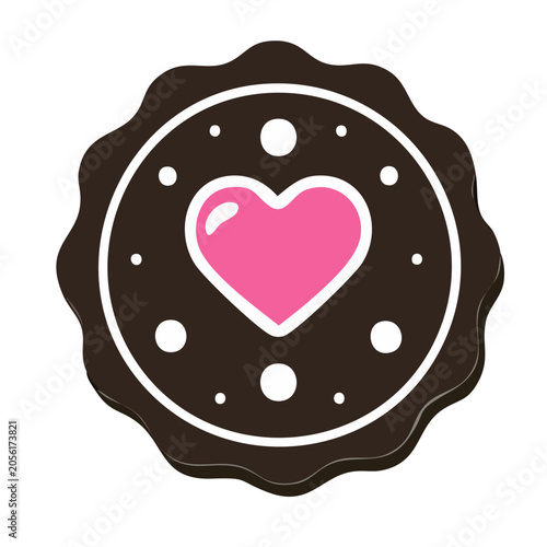 Pink heart target vector icon