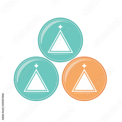 Three overlapping geometric circles with stars