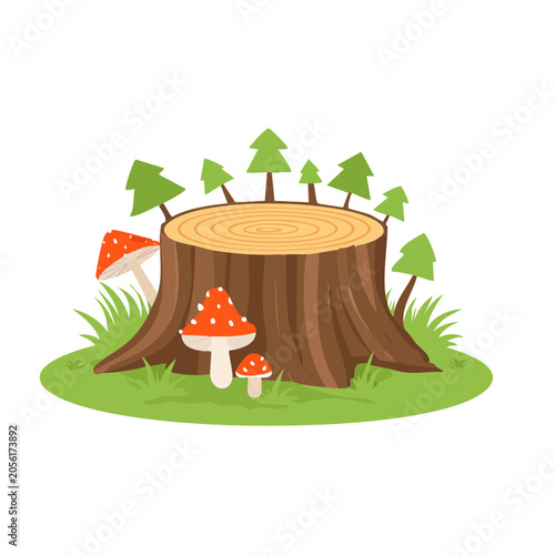 Whimsical mushroom house illustration