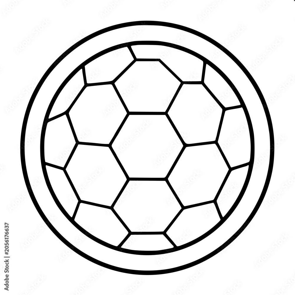 Naklejka premium Classic Soccer Football Ball Panel Outline Vector Illustration Argentina