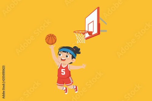 Kids Basketball Player Vector