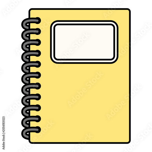 Yellow Spiral Notebook Cartoon Style Illustration Isolated