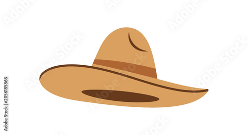 Classic brown felt mexican sombrero hat