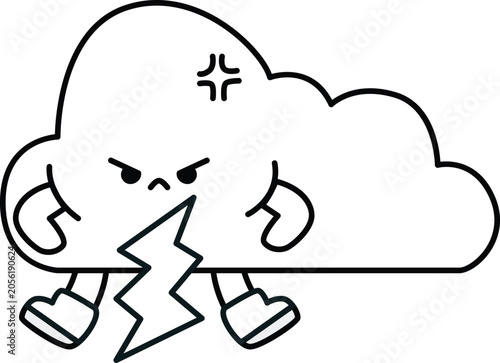 a vector of weathers icon in cute black and white coloring

