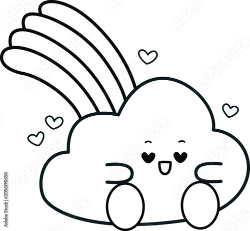 a vector of weathers icon in cute black and white coloring
