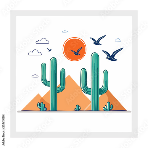 Solar panel and wind turbine renewable energy illustration