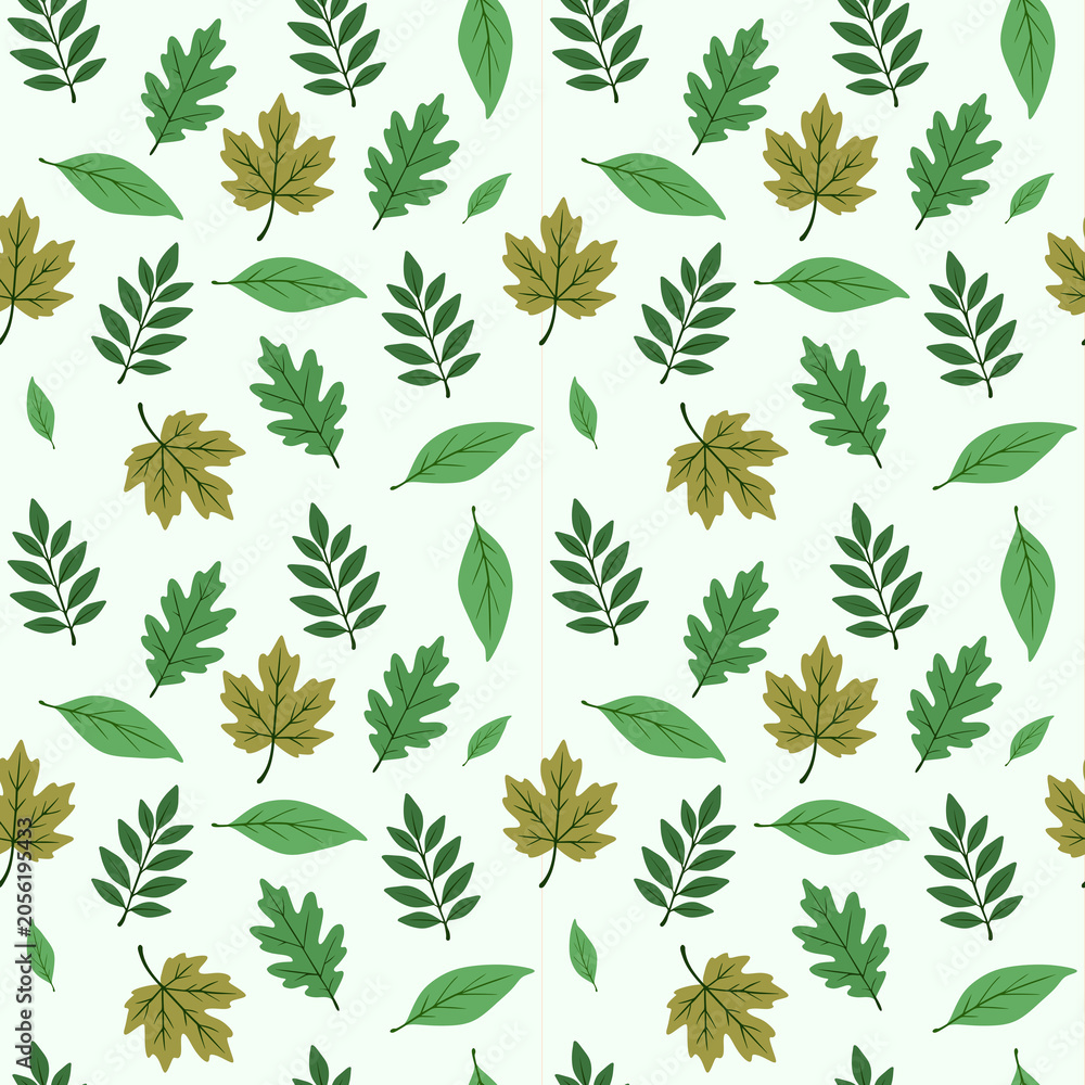 Naklejka premium seamless pattern with leaves