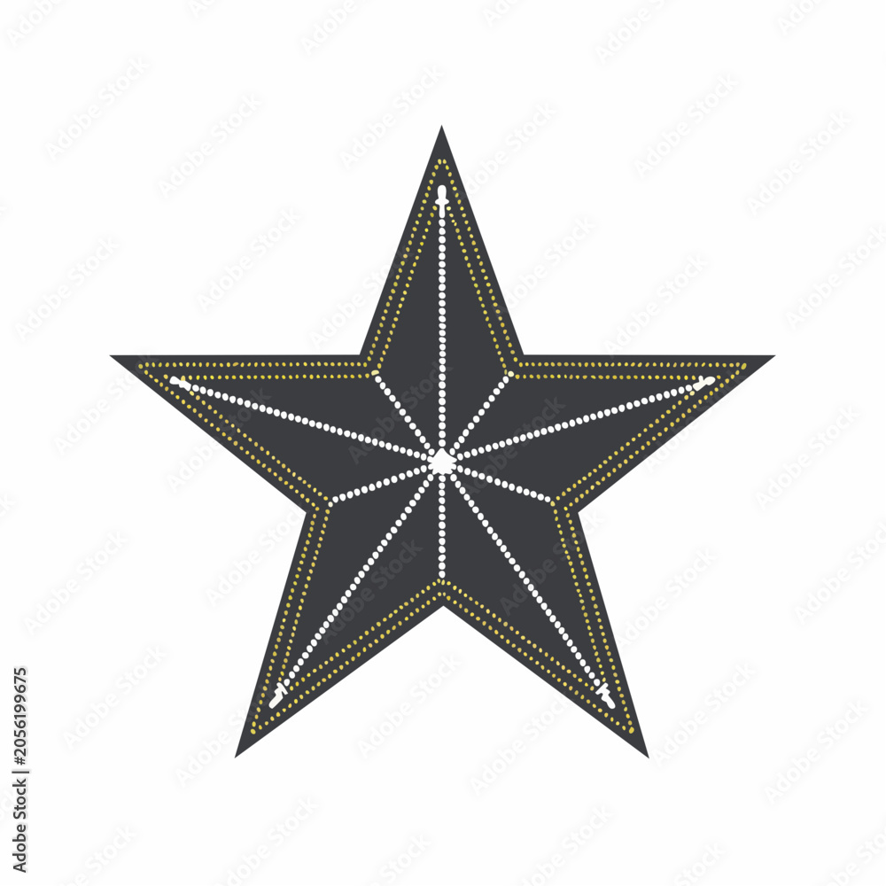 Obraz premium Decorative Star with White and Yellow Dot Pattern