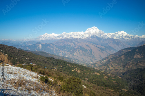Εκτύπωση καμβά Scenery of Annapurna, a massif in the Himalayas in north central Nepal