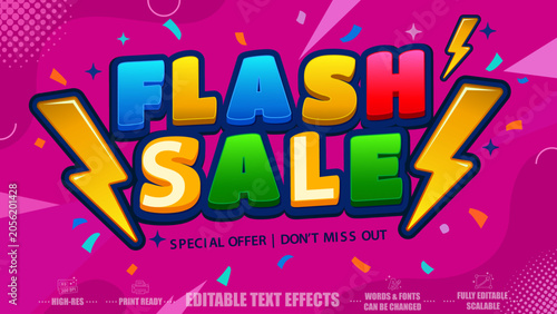 Flash sale editable text effects colorful