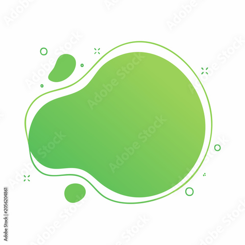 Abstract Green Gradient Blob Shape with Decorative Elements