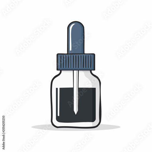 Dropper bottle with dark liquid