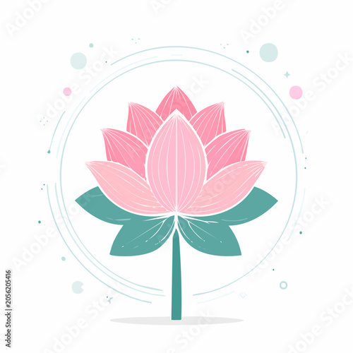 Pink Lotus Flower Illustration