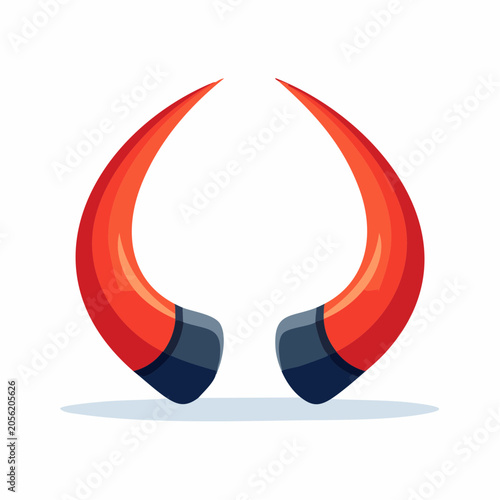 Stylized Red Devil Horns Icon