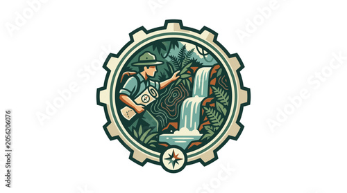 Illustration of man in hat pointing.