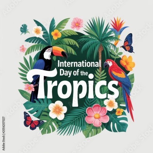 International Day of the Tropics isolated on white background.