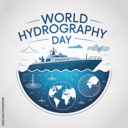 World Hydrography Day isolated on white background.