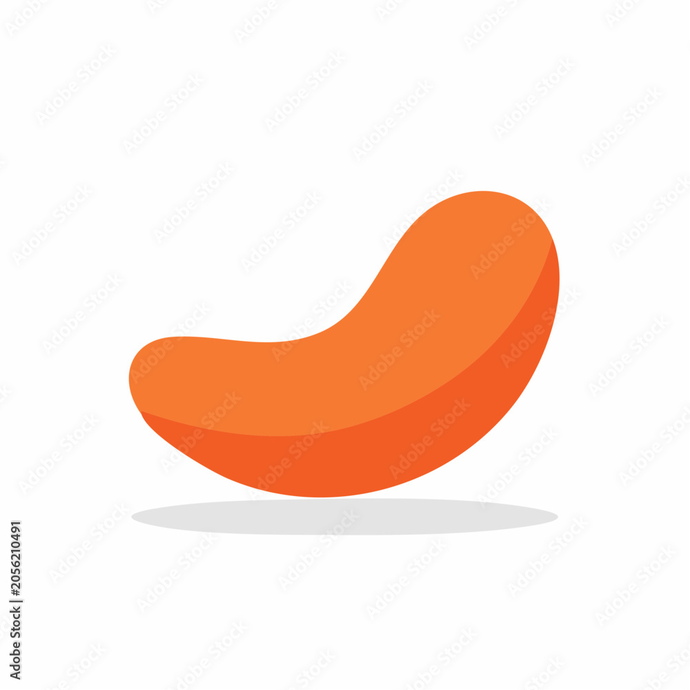 Fototapeta premium Abstract Orange Blob Shape with Shadow