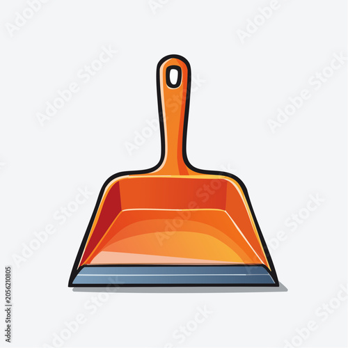 Orange Dustpan Illustration