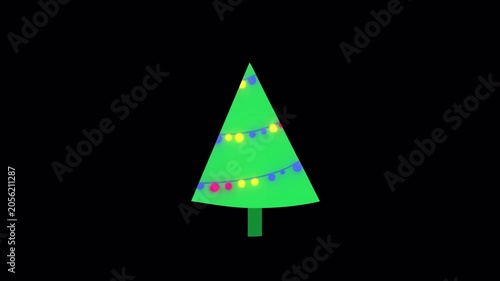 Christmas Tree Animation 4K Alpha Channel Seamless Loop Motion Graphic