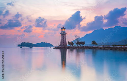 Photos Beautiful Sunset at coastal beach in Langkawi Island, Kedah, Malaysia