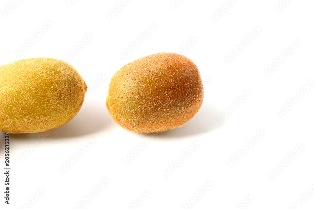 Fototapeta premium Fresh kiwi fruits on a white background.