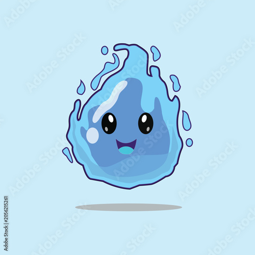 cute water drop emoji cartoon vector illustration