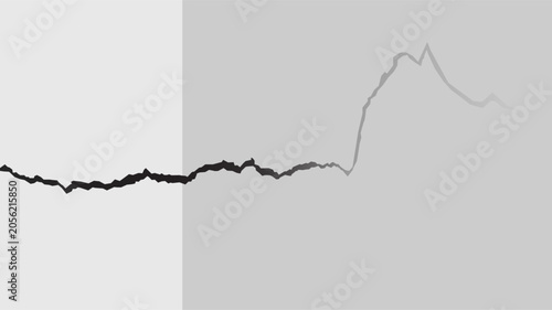 Foto Abstract crack line separating background surfaces, representing damage or fracture concept, minimalist design