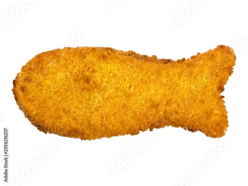 poisson pané isolé sur un fond blanc