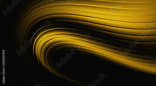 luxury gold 3d wave abstract background on black