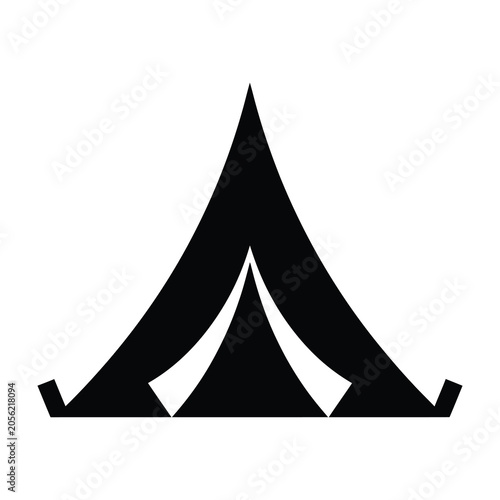 Canvastavla Black tent silhouette camping outdoors recreation symbol