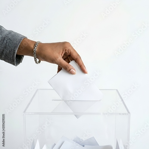 Vote citoyen dans une urne transparente lors d'une élection