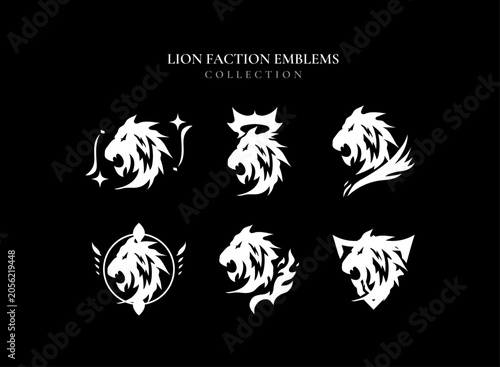 Fotografie Lion Faction Emblem Collection Fantasy Heraldic Crest Symbol Set for RPG and Str