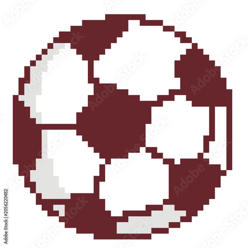 Soccer ball football pixel art sport equipment icon