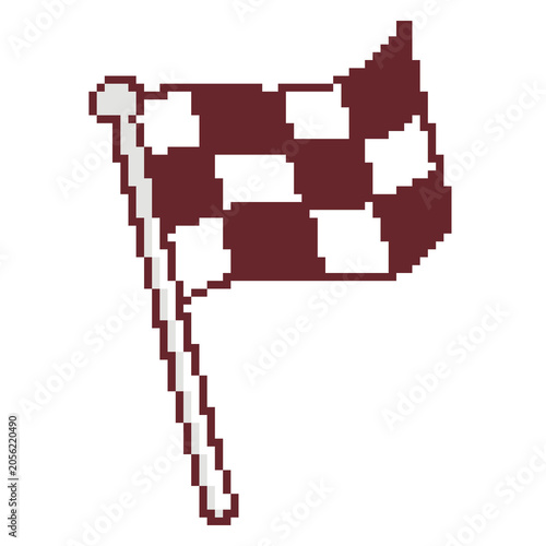 Soccer flag football checkered pixel art fan sport icon