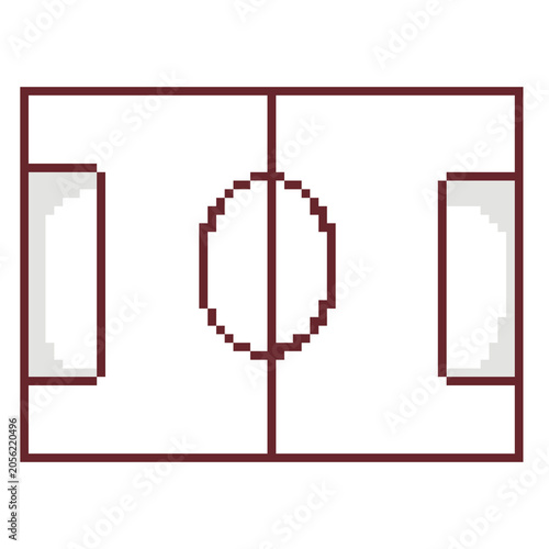 Soccer pitch football field pixel art stadium sport icon