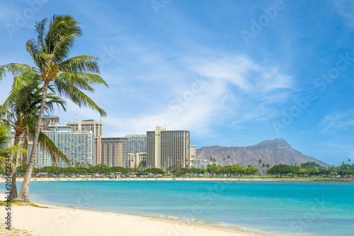 cityscape of honolulu in oahu island, hawaii, us