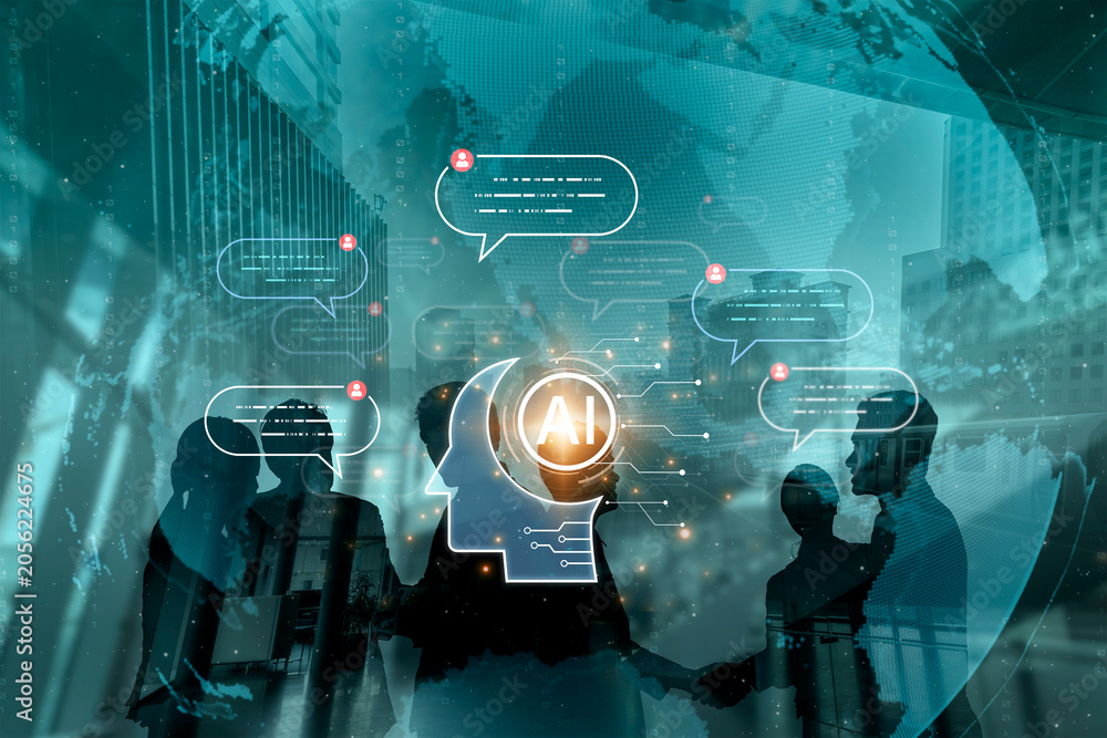 Obraz premium Conversational AI analyzes messages to help teams respond faster. Conversational AI improves support, and conversational AI enables safer, smarter NLP model communication. Corpus